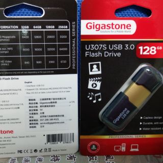 。現貨。立達公司貨正品Gigastone U307S 128G USB3.0膠囊碟(黑金) 報告 資料隨身碟帶著走