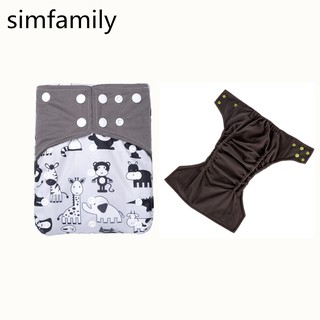 Simfamily 可調節尺寸可重複使用可水洗一種尺寸竹炭布尿布