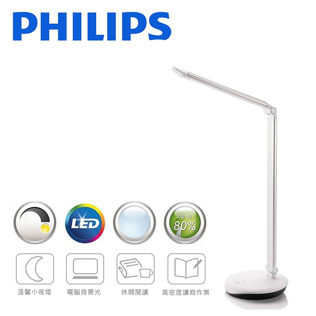 公司貨保固 飛利浦 PHILIPS LEVER 酷恒 LED檯燈 72007 銀色 書桌燈 立燈