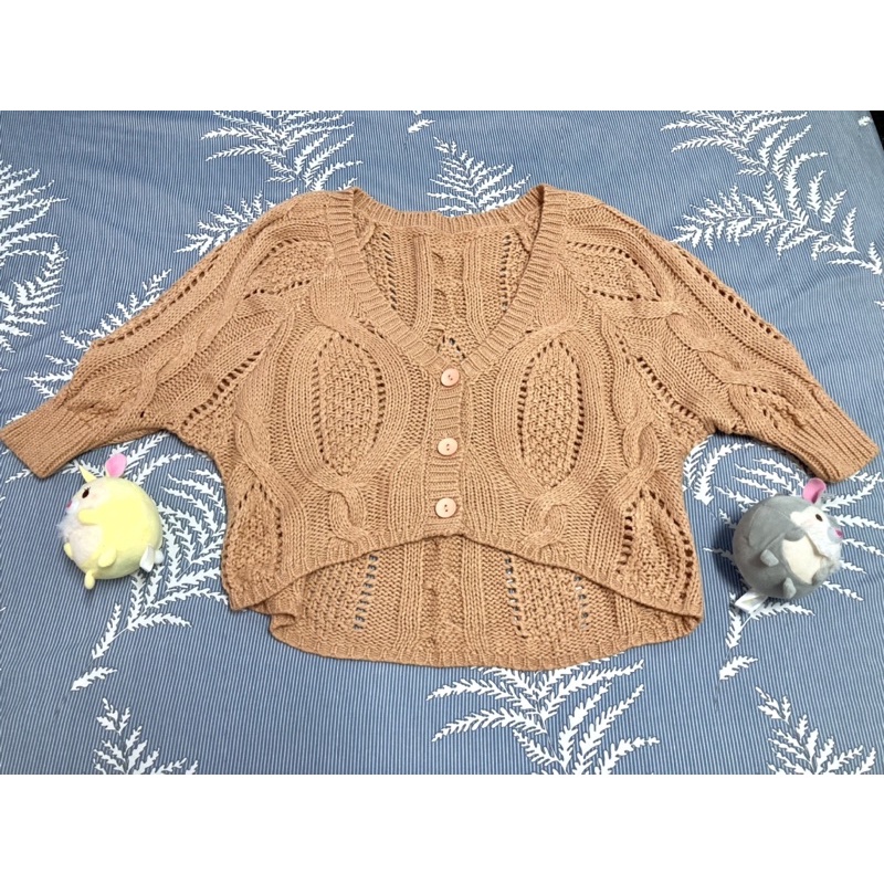 🎀現貨🎀粉膚色針織毛衣外套長袖（E010）