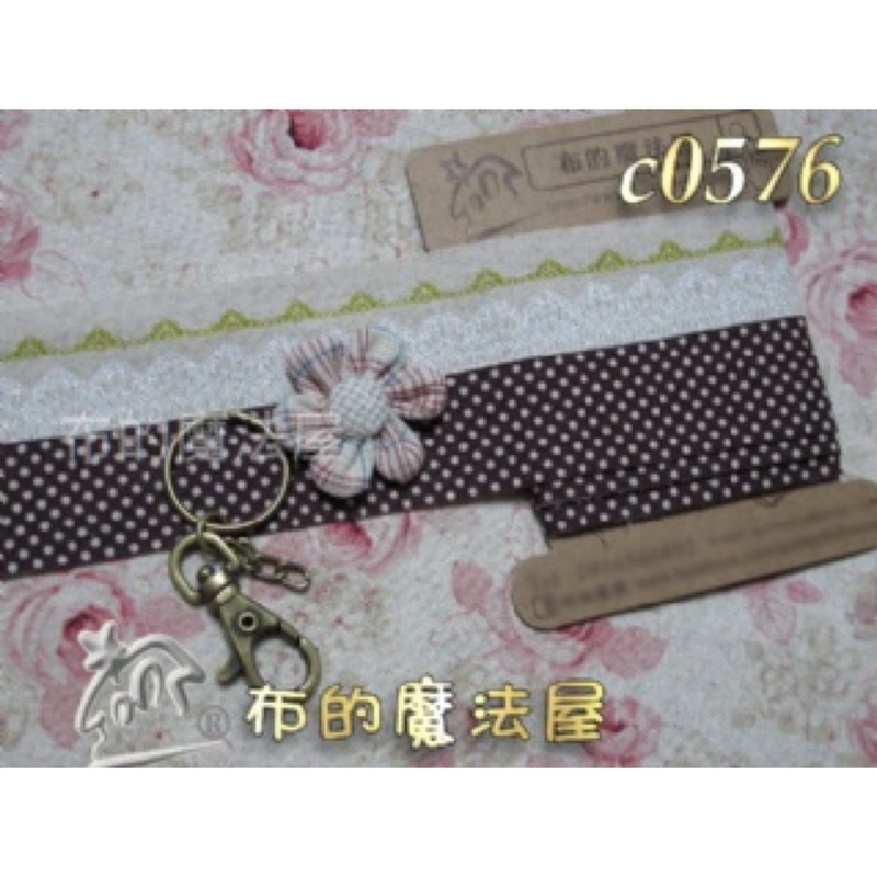 【布的魔法屋】c0576日本進口棉麻布5cm寬布條小花吊飾材料組合(優雅飾物,鑰匙圈手機吊飾.拼布配件)