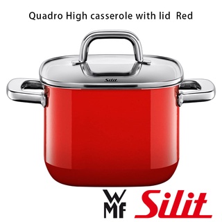 【德國WMF】Silit Quadro High casserole紅色方形高湯鍋18cm/燉鍋（2102299554）
