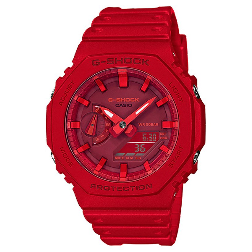 【柏儷鐘錶】CASIO G-Shock 八角手錶 農家橡樹 紅色 GA-2100-4A