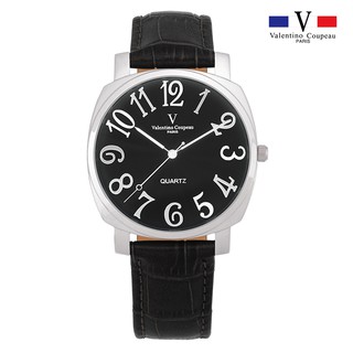 【范倫鐵諾 Valentino Coupeau】61601-2 迷幻數字銀殼皮帶腕錶(大)