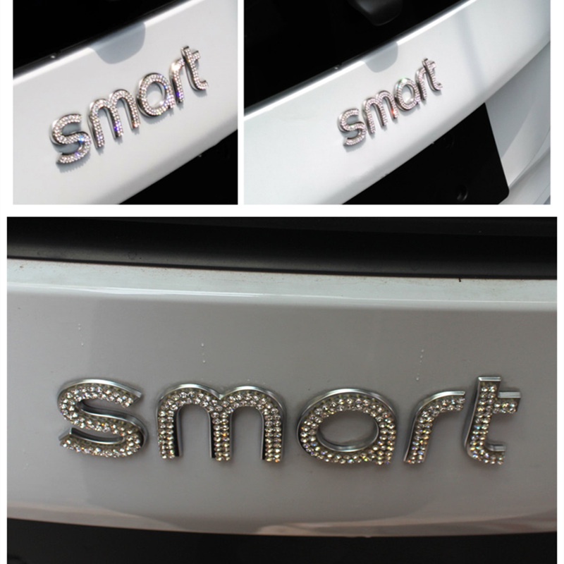 2009-2019款賓士smart鑲鑽尾標貼斯瑪特改裝汽車尾貼裝飾尾箱貼《順發車品》《smart專區》