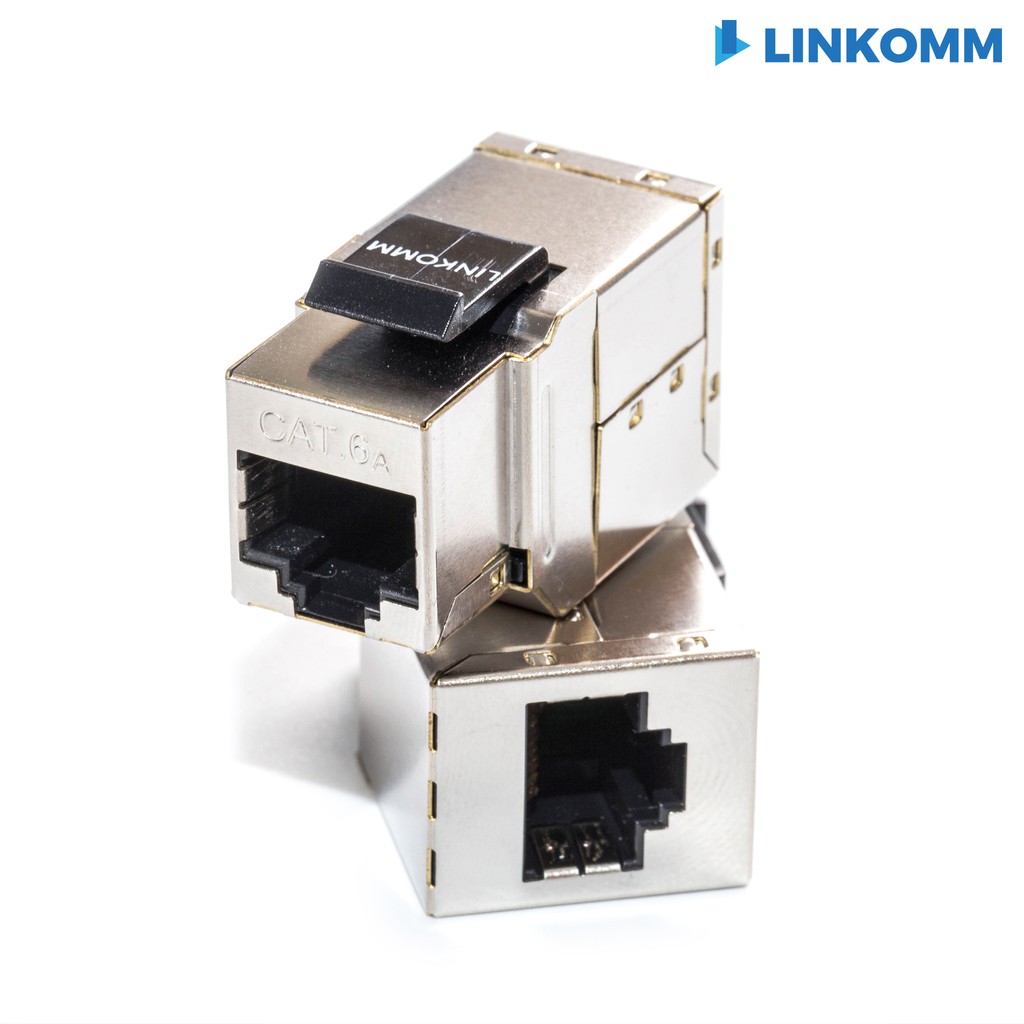 【LINKOMM】CAT.6A 金屬屏蔽 模組式網路對接頭 母對母 網路連接盒 延長 網路線 雙母頭 對接盒 網路直通