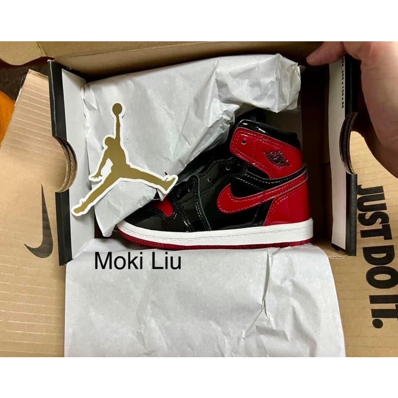 Air Jordan 1 OG Patent bred TD 漆皮 童鞋 8c