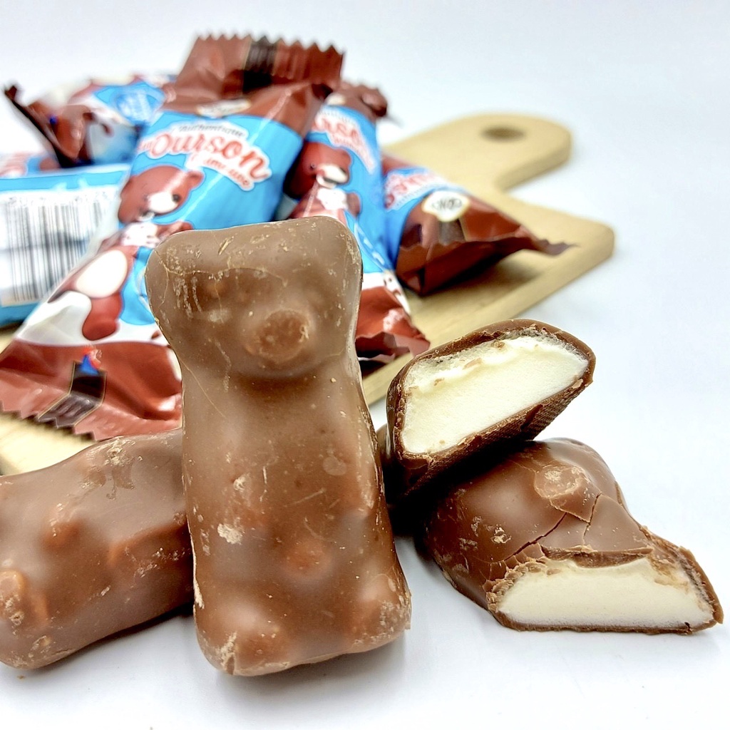 【嘴甜甜】 熊熊造型巧克力棉花糖 10個 Cemoi 巧克力 棉花糖 糖果 零食 批發 進口糖果 巧克力系列 熊熊棉花糖
