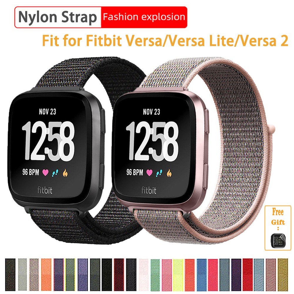 尼龍錶帶 適用於Fitbit Versa/Versa 2智能手錶 透氣輕盈錶帶 替換腕帶 Versa Lite