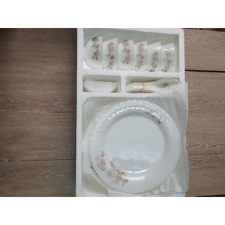 台灣裕元玻璃 精緻白玉微波爐餐具 牛奶玻璃 餐具組