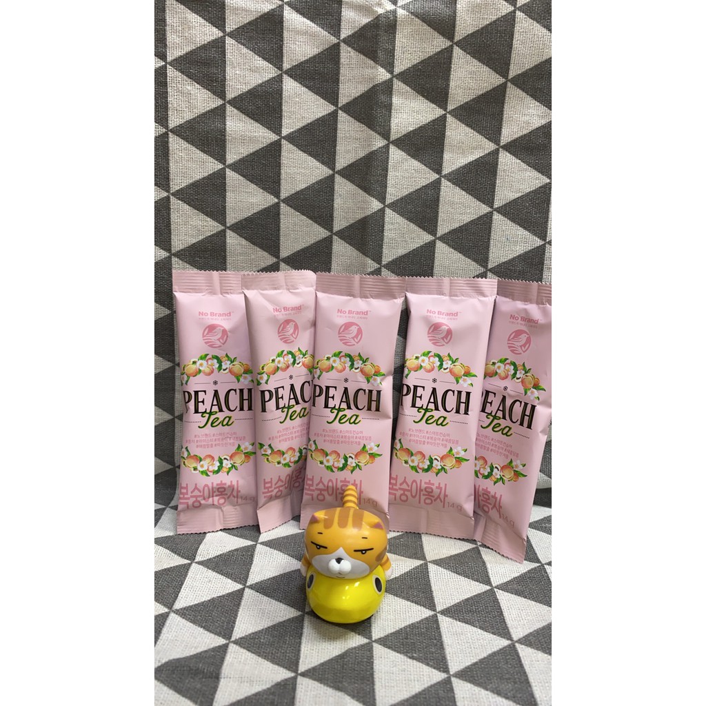 好厝邊 韓國no Brand Peach Tea 即溶茶熱飲冷飲水蜜桃茶 檸檬紅茶單包入 14g 蝦皮購物