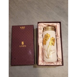 乾唐軒活瓷 蝴蝶蘭花隨身杯 雪花白金