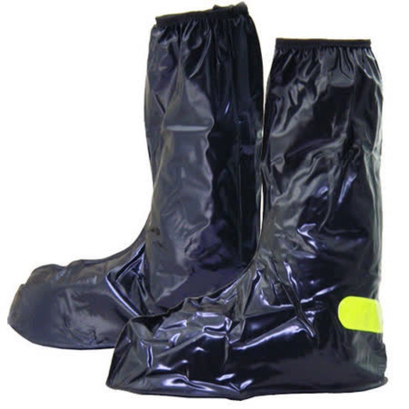 天龍牌 防雨塑膠鞋套 鬆緊帶 L號 黑色 PVC高彈性塑膠 防水布 PVC塑膠鞋底