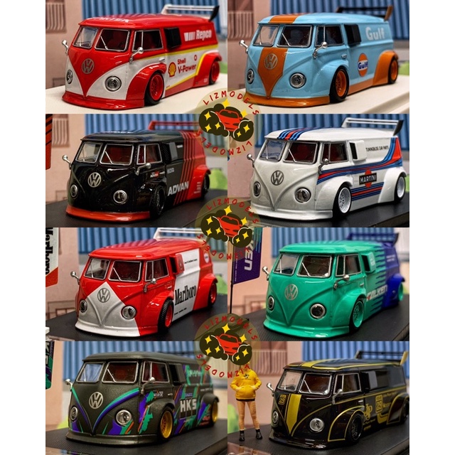 里氏模型車tm 1 64 福斯vw T1 Shell Gulf 殼牌海灣jps 火箭兔tlv Mini Gt 蝦皮購物