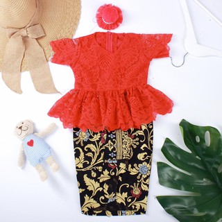 MERAH PEPPLUM 兒童 TANIA/兒童 KEBAYA/ADAT 衣服/照片衣服/嬰兒衣服紅色尺寸新生兒 -