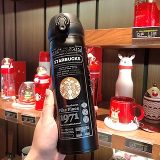 特惠🚀🚀✨ Starbucks星巴克保溫杯 男女學生 隨行杯子 櫻花杯咖啡隨行情侶水杯 限量版1971黑 500ml