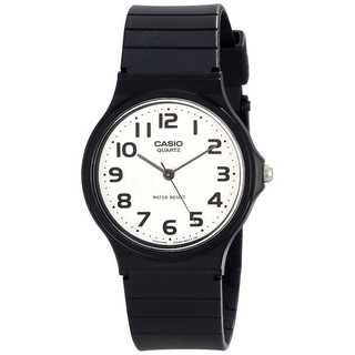 【神梭鐘錶】CASIO 卡西歐文青個性極簡考試黑色數字指針白面石英黑錶 型號：MQ-24-7B2LDF