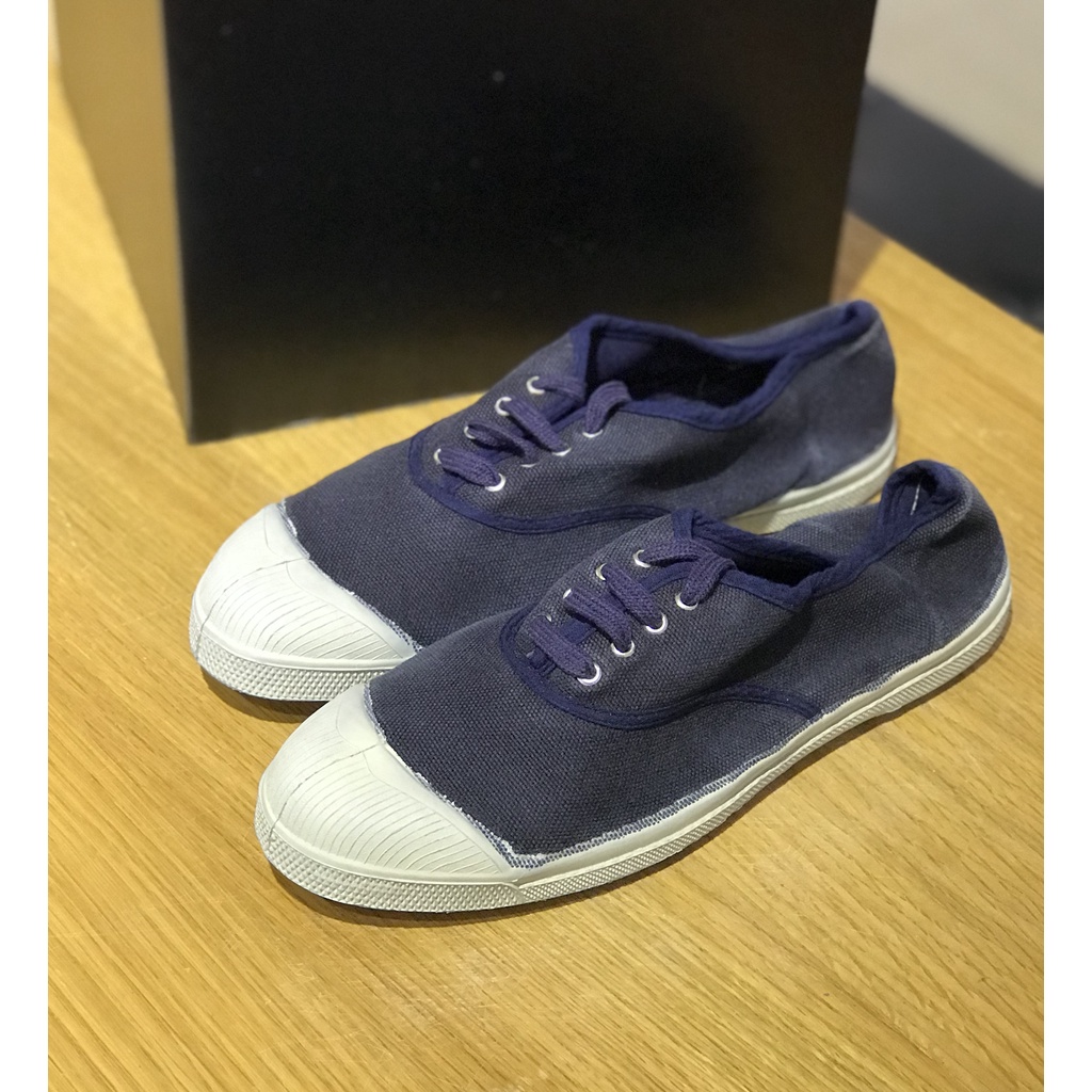 [ LIZcolor ] (男款)全新法國Bensimon帆布鞋全面五折/Tennis系列/雙色款深藍色