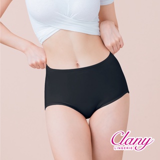 【可蘭霓Clany】美膚保養絲蛋白高腰L-Q(2XL)彈性內褲 加大尺碼健康(黑 2189-63) 透氣 包覆包臀 環保