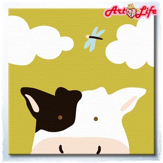 【ArtLife 藝術生活】22007乳牛 20x20cm含框 DIY 數字油畫 彩繪 全館現貨