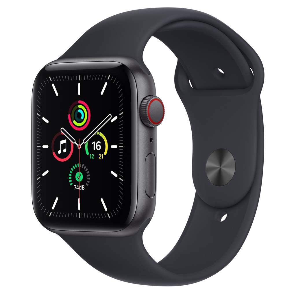 Apple Watch SE (GPS+LTE) ，44mm 太空灰色鋁金屬錶殼 搭午夜色運動錶帶 _ 台灣公司貨