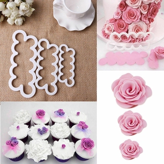 玫瑰花瓣花蛋糕切割器軟糖糖霜工具裝飾塑料模具套裝 Sugarcraft DIY