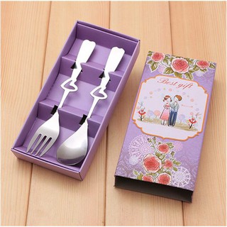 浪漫玫瑰之戀湯叉餐具組 送客禮 婚禮小物【皇家結婚用品】