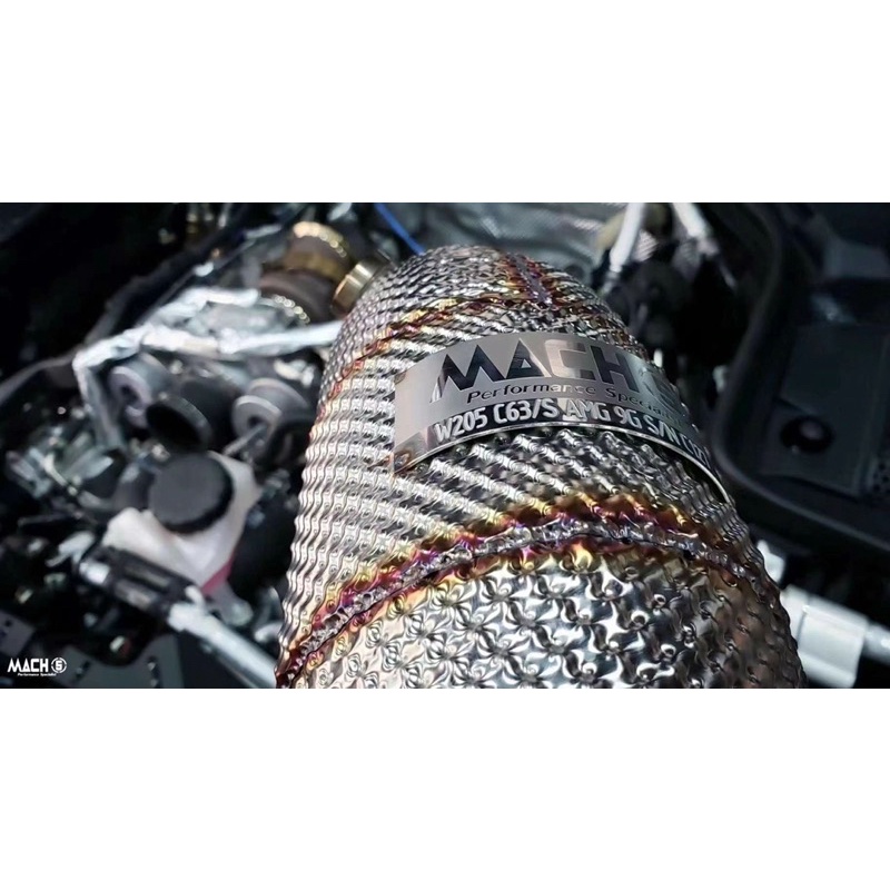 Benz C63 AMG  Mach5  200鉬高流量當派 #downpipe#Mercedes#賓士#AMG#排氣管