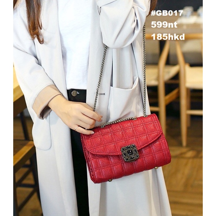 Tas cewek wanita Tas korea Tas kulit asli dompet merah hitam