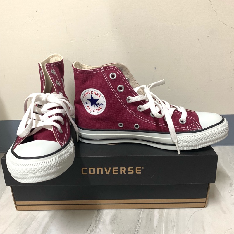 converse 高筒鞋 酒紅色 24.5