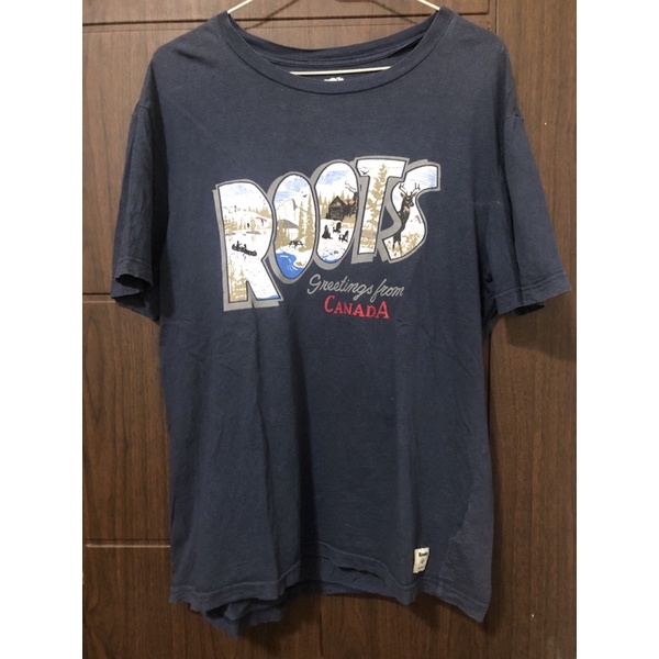 ［衣服］Roots T恤 藍色 M