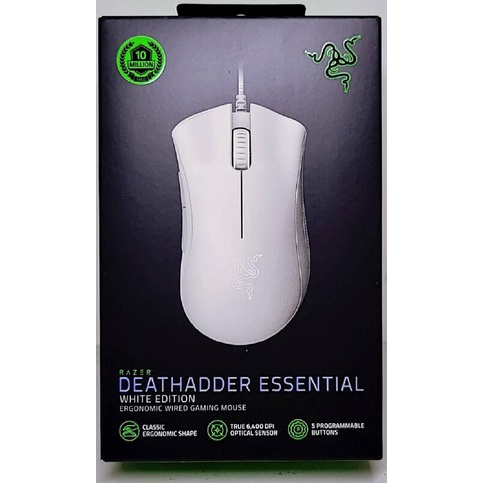 貓太太【3C電腦賣場】雷蛇Razer DeathAdder Essential 蝰蛇標準版 電競滑鼠 有線光學滑鼠(白)