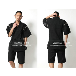 沐子原創設計 和服浴衣男浴袍夏季花火大會男士日本和服日式純棉短袖睡衣套裝汗蒸服cosplay 家居服 蝦皮購物