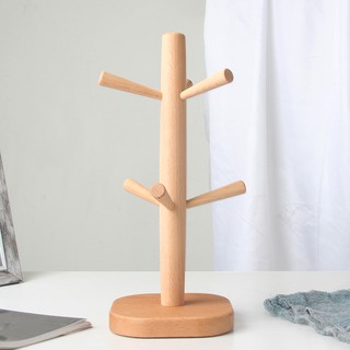 ♥Wood Wood Zakka 居家生活日式櫸木六爪杯架瀝水架馬克杯收納架-預購