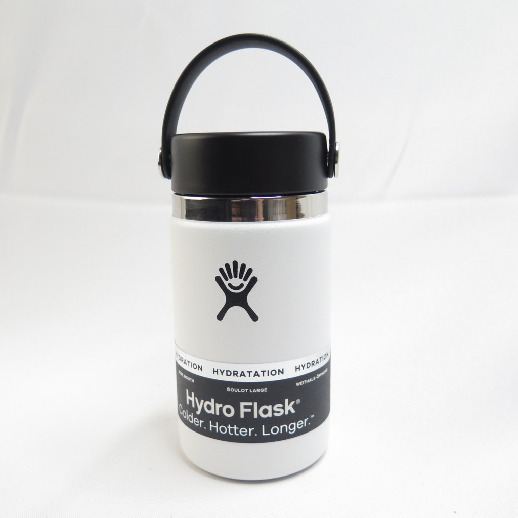 Hydro Flask 寬口真空保溫鋼瓶 12OZ 不鏽鋼 HFW12BTS110 經典白 送水瓶刷
