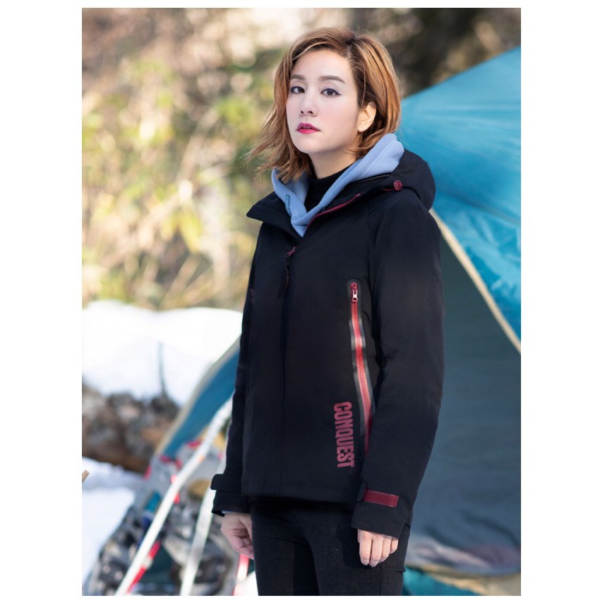 全新 莎莎代言avilas 極地 雪地 女款撞色拉鍊極地外套 黑m 蝦皮購物
