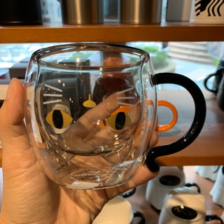 🔥現貨🔥星巴克 萬聖節 貓咪 黑貓雙層玻璃杯🎃 南瓜🐈