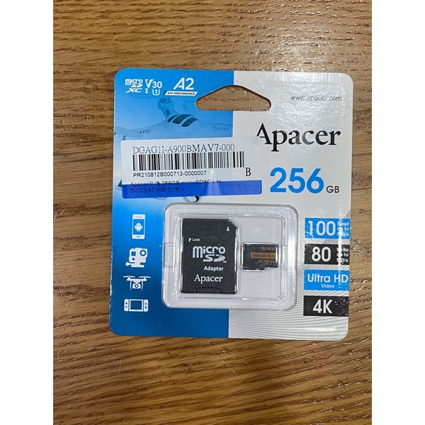 Apacer 宇瞻256G microSDXC UHS-I U3 A2 V30記憶卡