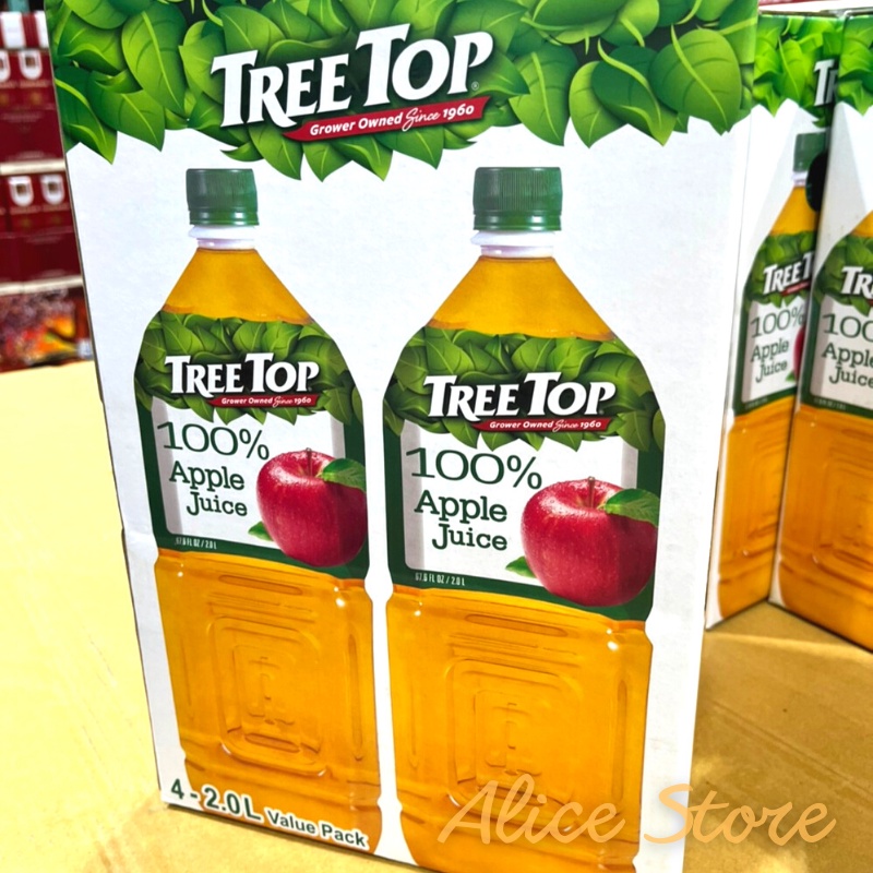 【Alice Shop】costco 好市多代購 Tree Top 蘋果汁2公升X4入 樹頂 蘋果汁 飲料 沖泡/飲品
