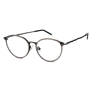 光學眼鏡 知名眼鏡行 (回饋價) 鋁銀圓框+黑色鏡腳 合金+板料面框鏡架15279光學鏡框(複合材質/全框)