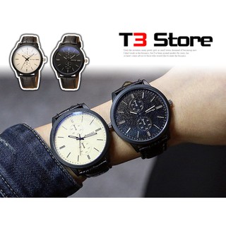 【T3】大錶盤 腕錶 藍光 兩色 皮革 合金 石英錶 生日禮物 情侶對錶 手錶 男錶 女錶 簡約 潮流【H84】