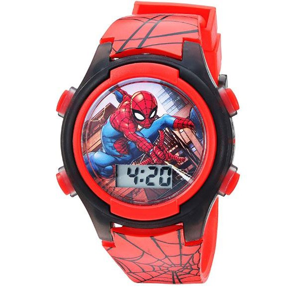 現貨❤️正版❤️美國迪士尼 復仇者聯盟 MARVEL 蜘蛛人 spider man 發亮 手錶 電子錶 學習手錶