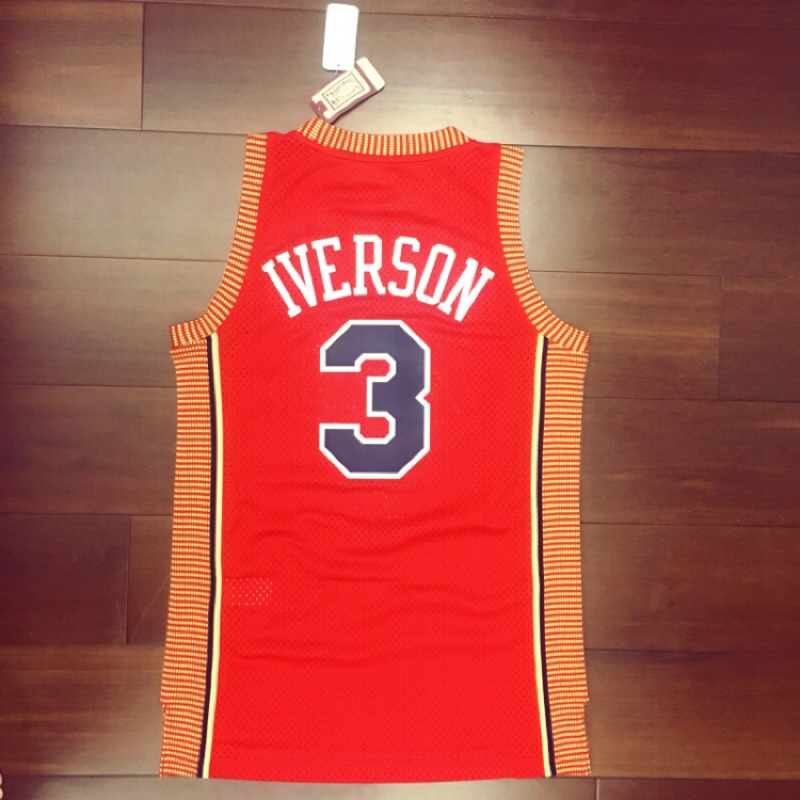 全新含吊牌 Adidas NBA 雪城國民復古球衣 費城七六人隊 #3 Allen Iverson 黃金S