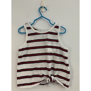 （二手九成新）GAP 女童 扭結 橫條上衣 T shirt XS 4T