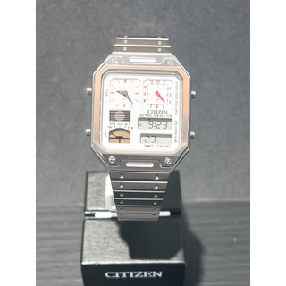 Citizen 星辰 ANAdigit 1982年復古 多功能腕錶 映像白JG2120-65A