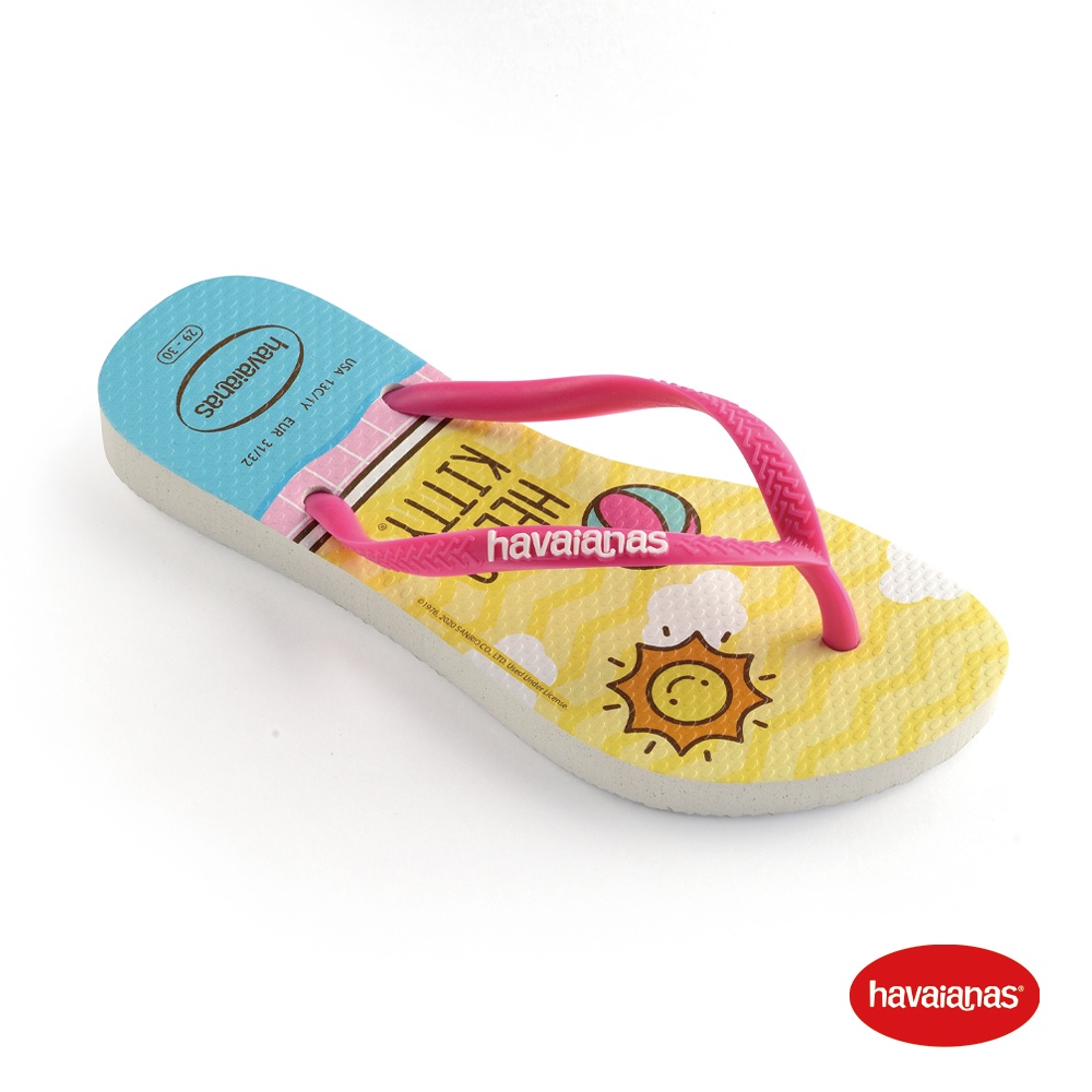 Havaianas 哈瓦仕 童鞋 拖鞋 凱蒂貓 黃 Kids Slim HelloKitty 4145748-0001K