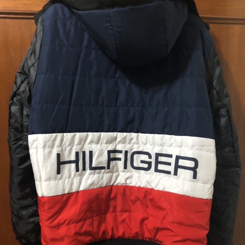 Tommy Hilfiger 雙面鋪棉連帽外套 - 黑（M)