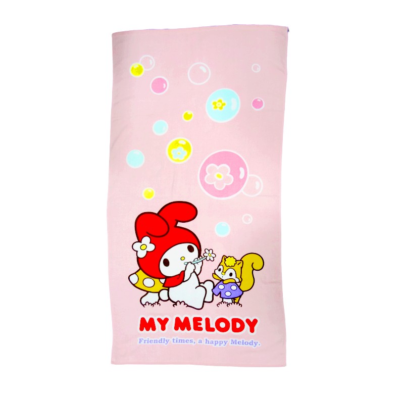 【Sanrio三麗鷗】美樂蒂吹泡泡-浴巾 100%棉 76x152cm