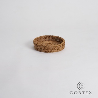CORTEX 編織籃 仿藤籃 淺圓盤型W22 卡其色