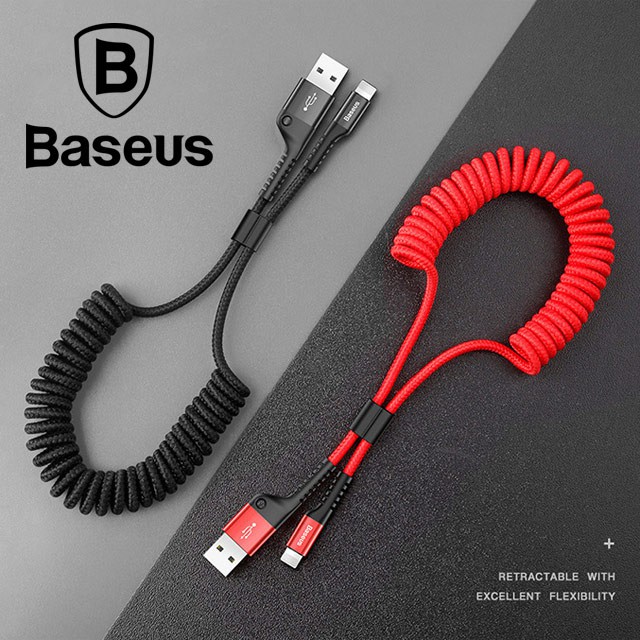 Baseus倍思卡扣 彈簧伸縮 Lightning/Type-C充電傳輸線